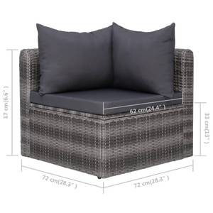 Salon de jardin (lot de 10) 3009702-1 Gris - Métal - Polyrotin - 72 x 63 x 72 cm