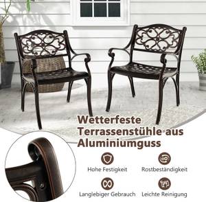 Gartenstühle ZB33681IZ-4DE (2er Set) Braun - Metall - 57 x 82 x 60 cm