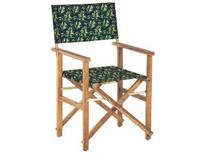 Chaise de jardin CINE Vert foncé - Vert - Chêne clair - Blanc - Profondeur : 50 cm
