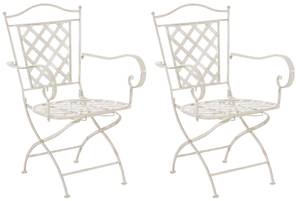 Chaises de jardin Adara Lot de 2 Blanc crème