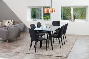 Table à manger Monti Noir - Verre - 180 x 75 x 90 cm