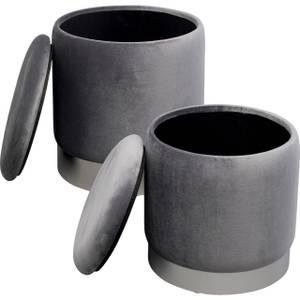 Tabourets-coffres Cherry (lot de 2) Gris