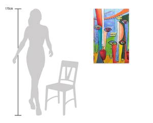 Bild handgemalt Farben der Gesellschaft Massivholz - Textil - 60 x 90 x 4 cm