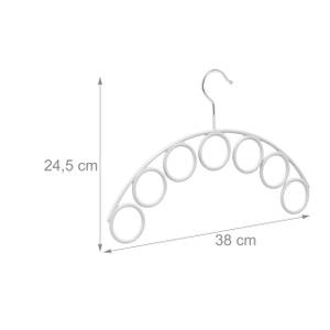 Porte-écharpes avec 7 anneaux Gris - Argenté - Métal - Matière plastique - 38 x 25 x 1 cm