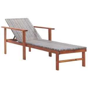 Chaise longue 3003617 Marron - Bois massif - Bois/Imitation - 55 x 56 x 200 cm