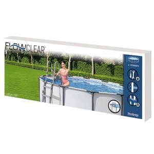 Échelle de piscine 93325 Gris - Métal - 42 x 195 x 1 cm