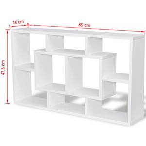 Étagère murale 292035 Blanc - Bois manufacturé - Matière plastique - 85 x 48 x 16 cm