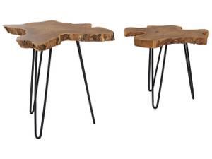 Table basse CAMROSE Noir - Marron - Bois massif - 60 x 56 x 60 cm