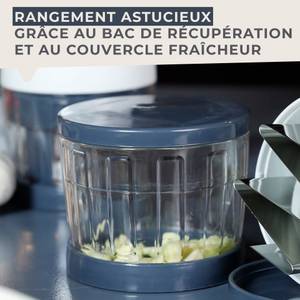 Hachoir à viande manuel Easy Prepare Bleu - Matière plastique - 10 x 24 x 10 cm