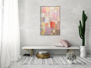Acrylbild gerahmt Von der Muse geküsst Pink - Massivholz - Textil - 83 x 123 x 6 cm