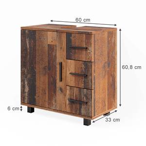 Waschbeckenunterschrank Ilias 40485 Braun - Holzwerkstoff - 60 x 60 x 33 cm