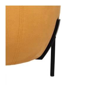 Velours-Sitzhocker CALABAZA, Ø 44 cm Gelb - Textil - 44 x 36 x 44 cm