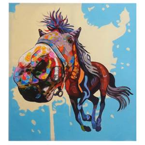 Ölgemälde Pferd Textil - 90 x 100 x 3 cm