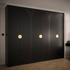 Drehtürenschrank Manhattan Ryfel 1 Schwarz - Gold - 6 Türen