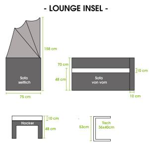 Polyrattan Lounge-Insel Schwarz