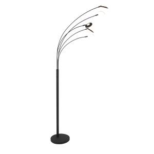 Bogenlampe Synna Noir - Blanc - Verre - Métal - 30 x 189 x 90 cm