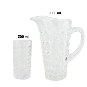 Karaffe mit Gläsern für Wasser 6 Stück Glas - 13 x 24 x 21 cm