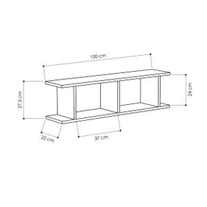 Wandregal RAY 2er Set - Weiß Weiß - Holzwerkstoff - 100 x 28 x 22 cm