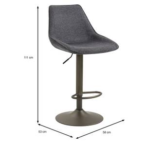 Tabouret de bar STARK (Lot de 2) Gris