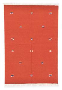 Kelim Modern - 200x140cm Orange - Naturfaser - 140 x 1 x 200 cm