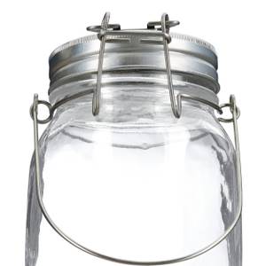 Lampe solaire bocal verre blanc 1 L Noir - Argenté - Verre - 10 x 18 x 11 cm