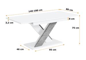 Esstisch RONX Beton Dekor - Weiß