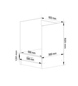 Ofenschrank LIMA 60 Braun - Weiß - Holzwerkstoff - 60 x 82 x 55 cm