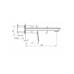 Waschbeckenarmatur Unterputz chrom Silber - Metall - 21 x 6 x 18 cm