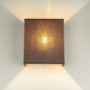 Wandlampe ALICE Grau - Taupe - 21 x 24 x 10 cm - Metall - Textil