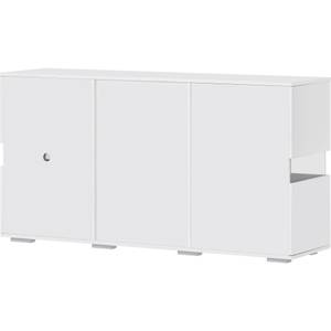 Sideboard GLOWDianaⅣ Weiß - Holzwerkstoff - Massivholz - 35 x 72 x 140 cm