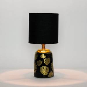 Tischleuchte ROGE Schwarz - Gold - Keramik - 14 x 30 x 14 cm