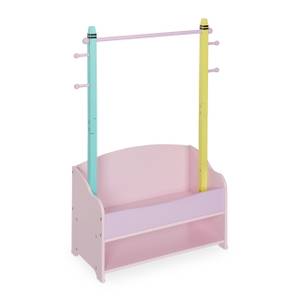 Kinder Kleiderständer mit Ablagen Pink - Türkis - Gelb - Holzwerkstoff - 71 x 101 x 30 cm