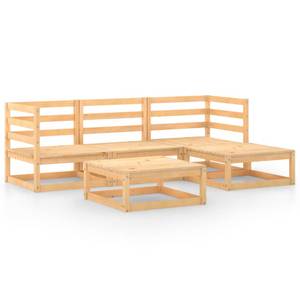 Garten-Lounge-Set (5-teilig) 3009924-1 Braun - Massivholz - Holzart/Dekor - 70 x 30 x 70 cm