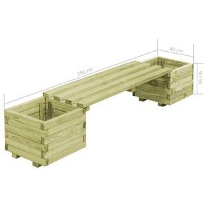 Gartenbank 44949 Grün - Massivholz - Holzart/Dekor - 196 x 36 x 196 cm