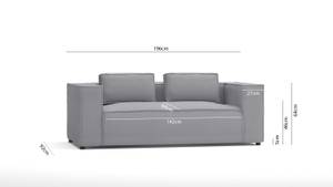 Sofa 2 Sitzer Orion Grau - Massivholz - Textil - Holz teilmassiv - 196 x 64 x 92 cm