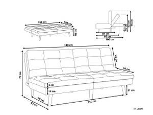 3-Sitzer Sofa RONNE Blau - Eiche Dunkel - Türkis