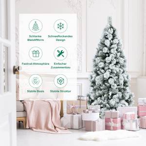 180cm Künstlicher Weihnachtsbaum Weiß - Kunststoff - 80 x 180 x 80 cm