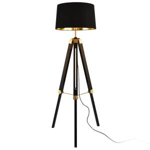 Lampadaire Karlsbad Noir - En partie en bois massif - 45 x 145 x 40 cm