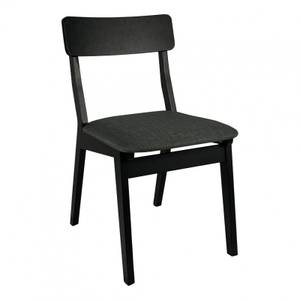 2 chaises tissu gris chiné pieds noir Gris - Porcelaine - 47 x 83 x 57 cm