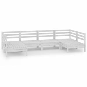 Gartenmöbel Set (6-teilig) 3010628 Weiß - Massivholz - Holzart/Dekor - 64 x 63 x 64 cm