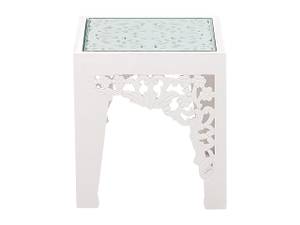 Table d'appoint AMADPUR Blanc - Bois manufacturé - 40 x 43 x 40 cm