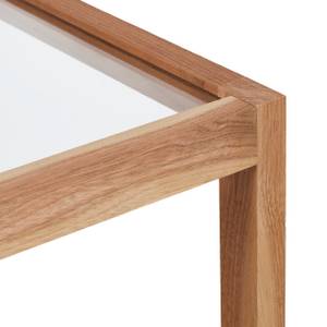 Table d’appoint en verre et en bois Marron - Bois manufacturé - Verre - 60 x 35 x 40 cm