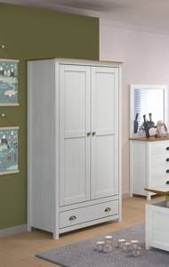 Kleiderschrank 19020022 Weiß - Massivholz - 91 x 185 x 54 cm