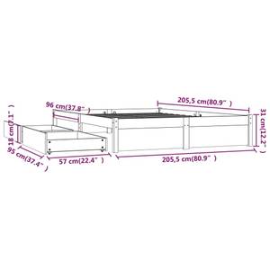 Bettrahmen 3013835-3 Braun - Holz - Breite: 206 cm