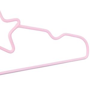 50 x Kinderkleiderbügel Stern hellrosa Pink - Silber - Metall - Kunststoff - 30 x 19 x 1 cm