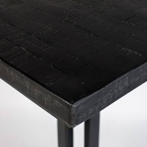 Table bar Maze Partiellement en teck massif / Acier - Noir - Noir