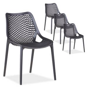 Chaise de jardin lot de 4 2420 Noir - Lot de 4