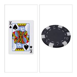 Pokerkoffer mit 300 Laserchips Blau - Rot - Silber - Metall - Kunststoff - 38 x 27 x 7 cm