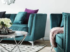 3-Sitzer Sofa GAULA Blau - Petrol - Silber