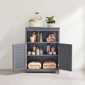 Badezimmerschrank Almaty Grau - Holzwerkstoff - 60 x 80 x 30 cm